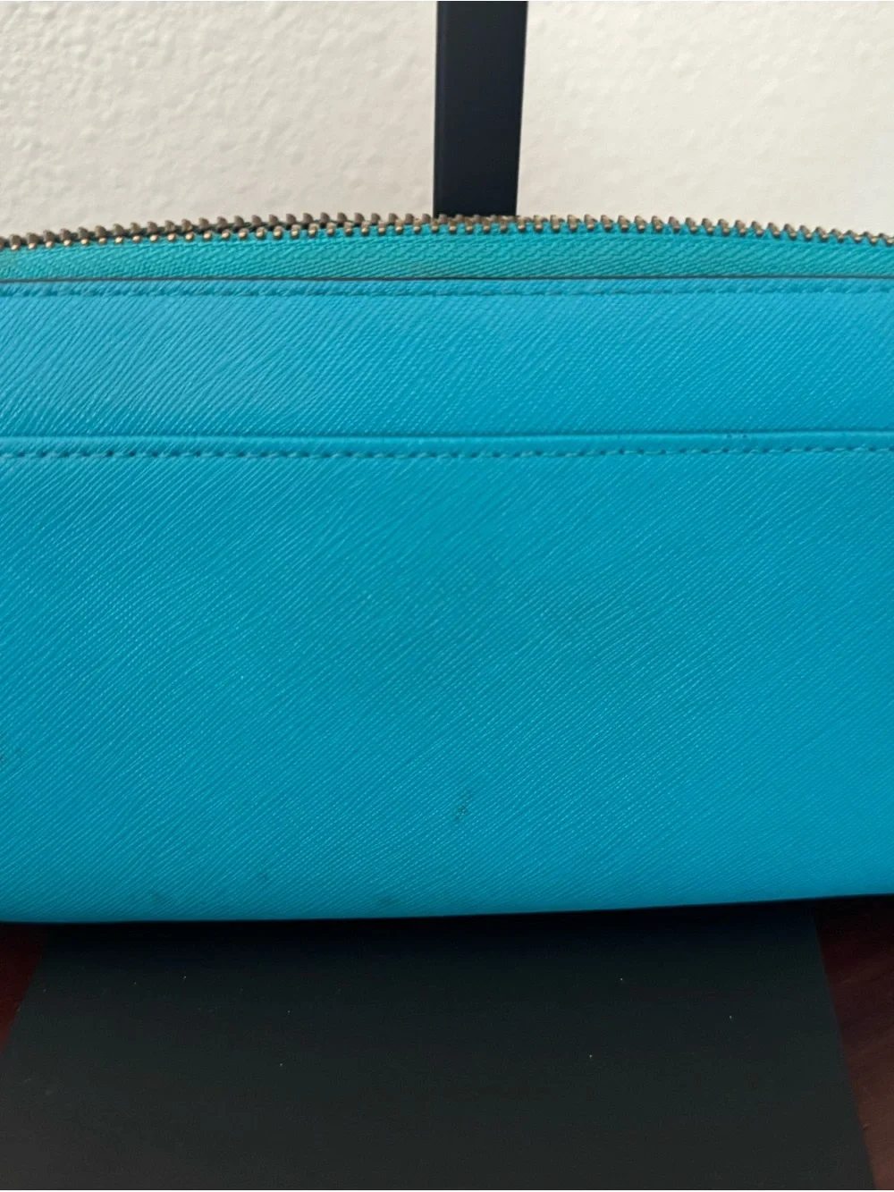 kate spade turquoise zip clutch wristlet